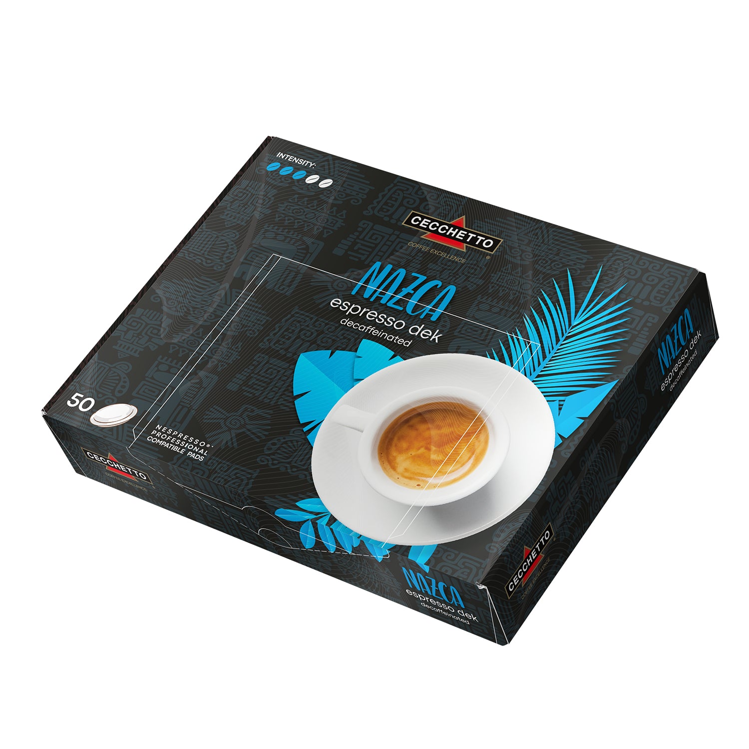 CECCHETTO Nazca – Kaffeepads für Nespresso – Espresso, entkoffeiniert, Intensität 3, 50 Pads
