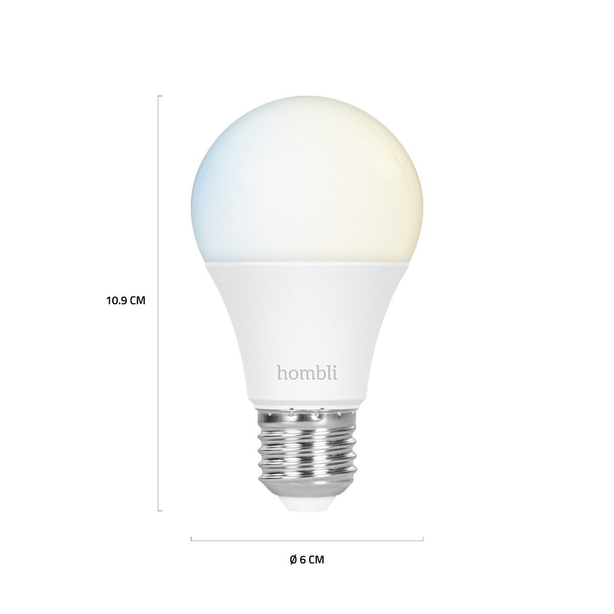 Hombli Smart-Leuchtmittel E27 – 800 lm, 2700–6500 K, WLAN/App, dimmbar – Weiss