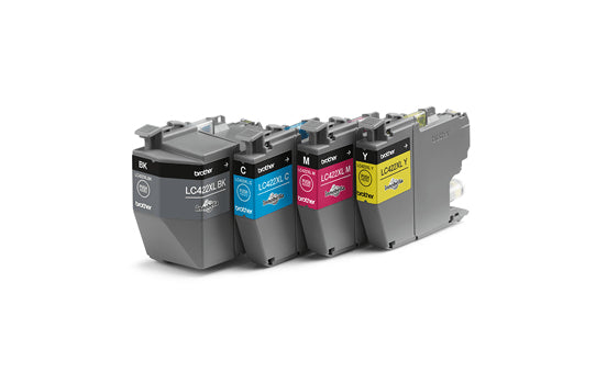 Brother LC422XL Tintenpatronen-Multipack, Schwarz/Cyan/Magenta/Gelb (Original) – für MFC-J5340DW/5740DW …