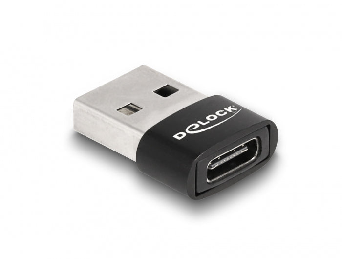 DeLOCK Adapter USB-A zu USB-C – USB 2.0 (480 Mbit/s), Schwarz