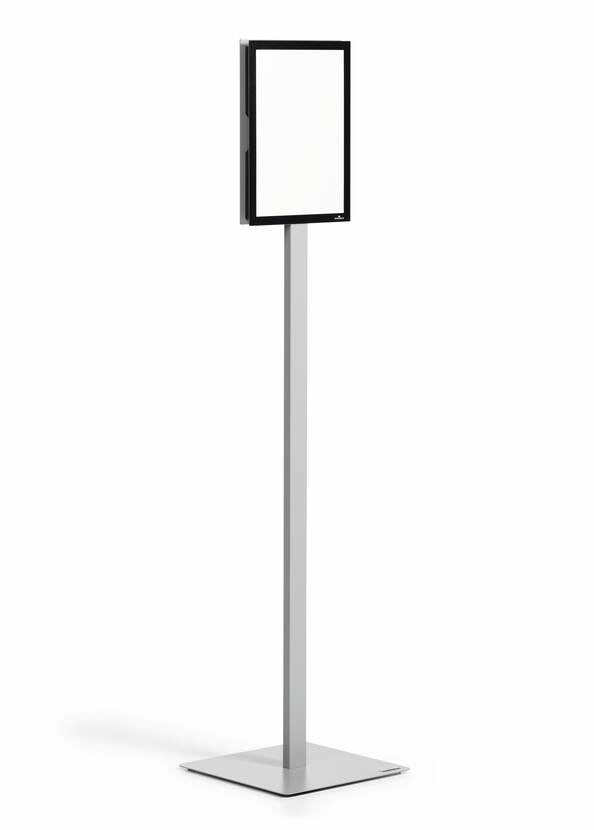 Durable Duraframe Infoständer – für A4 Hoch-/Querformat, magnetisch, silber/schwarz, Metall