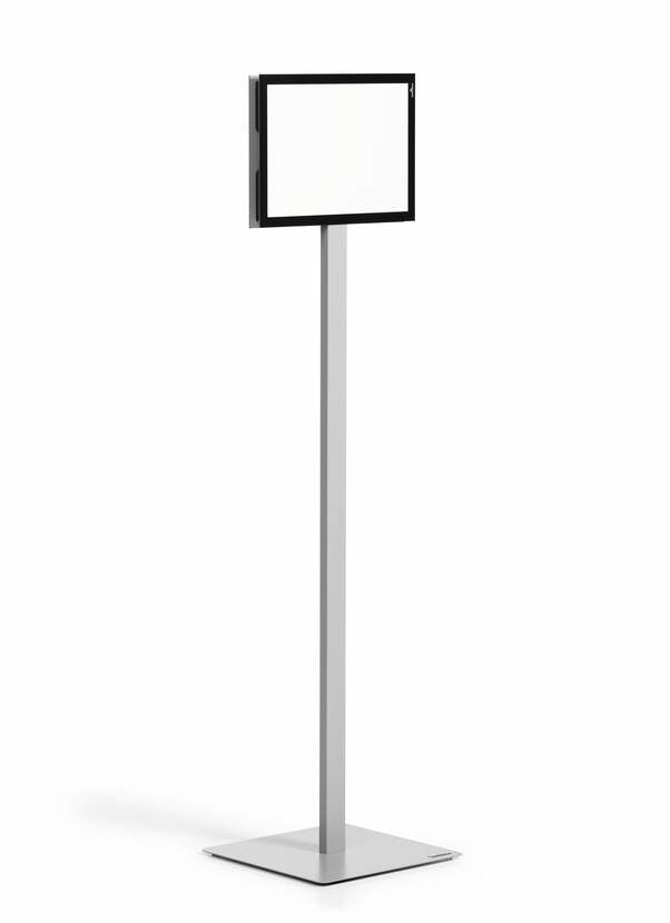Durable Duraframe Infoständer – für A4 Hoch-/Querformat, magnetisch, silber/schwarz, Metall
