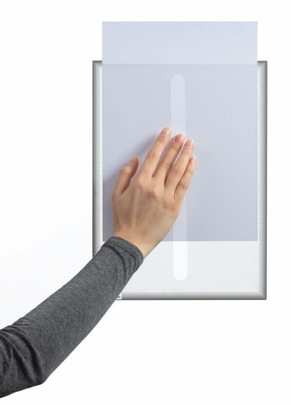 Durable Info-Rahmen – 236 × 323 mm, grau, selbstklebend, wiederablösbar, für A4