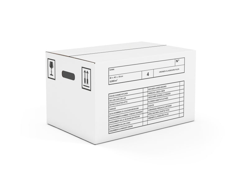 Antalis Umzugskarton 2-wellig weiss – Verpackungsbox, weisser Karton, umzugstauglich