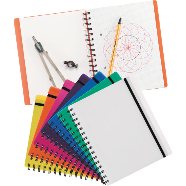 Kolma Collegeblock A5, kariert, Spiralbindung, 100 Blatt, 2-fach gelocht, perforiert, 70 g/m² – gelb