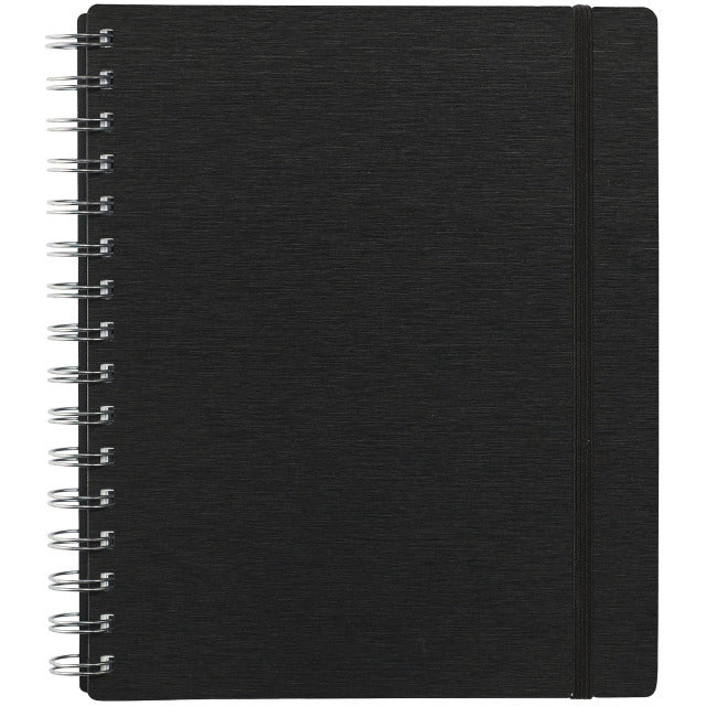 Kolma Notizbuch A5, kariert, Spiralbindung, 200 Seiten, 2-fach gelocht, perforiert, 70 g/m² – schwarz