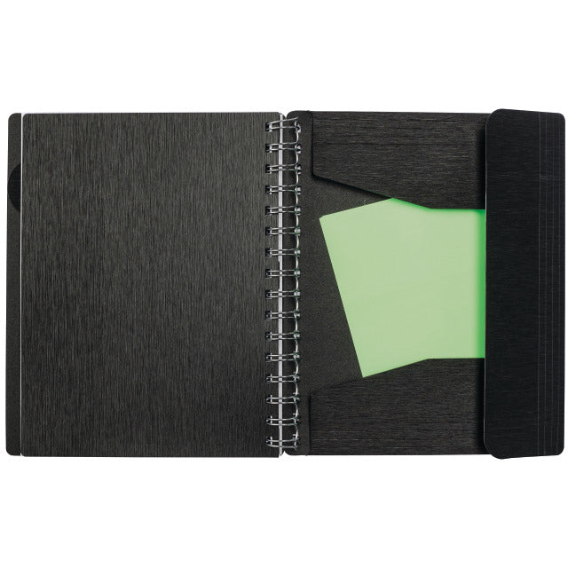 Kolma Notizbuch A5, kariert, Spiralbindung, 200 Seiten, 2-fach gelocht, perforiert, 70 g/m² – schwarz