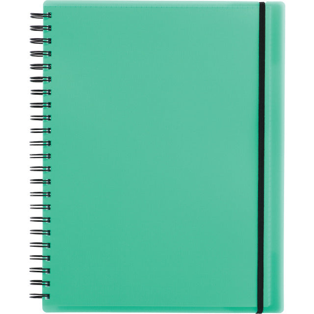 Kolma Collegeblock A4, 5 mm kariert, Spiralbindung, 100 Blätter, 4-fach gelocht, perforiert, 70 g/m² – grün