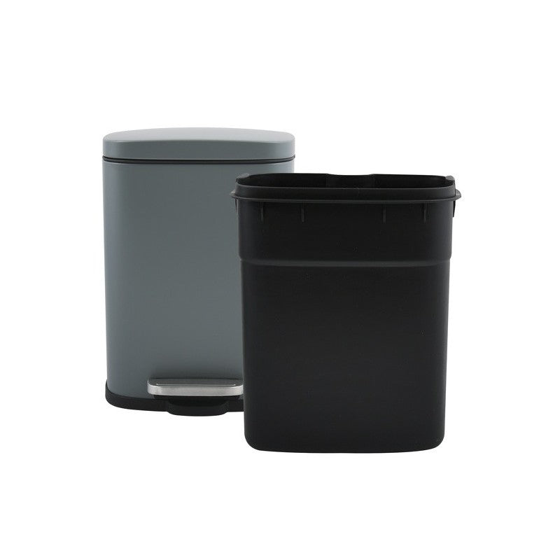 MSV Spirella Treteimer AKIRA – 30 l – Stahl, rechteckig – grau