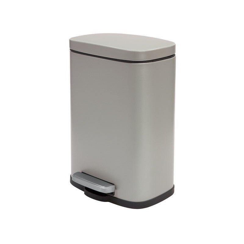 MSV Spirella Treteimer AKIRA – 30 l – Stahl, rechteckig – taupe