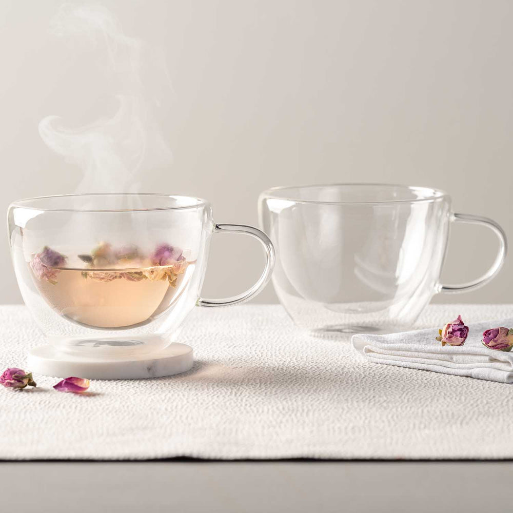 LEONARDO Teetasse Duo 360 ml Set – Doppelwandig, Transparent