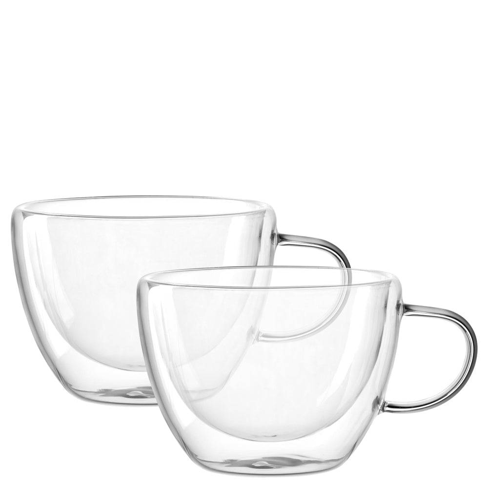 LEONARDO Teetasse Duo 360 ml Set – Doppelwandig, Transparent
