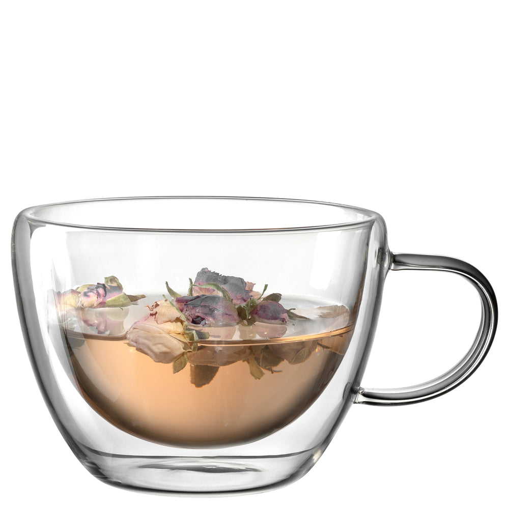 LEONARDO Teetasse Duo 360 ml Set – Doppelwandig, Transparent