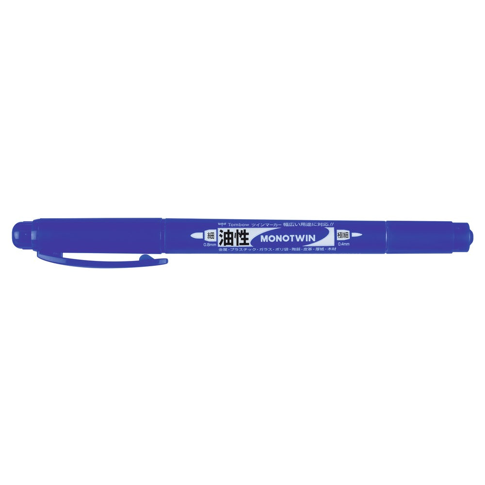 Tombow MONO twin Permanentmarker – Doppeltspitze 0,4/0,8 mm – Blau