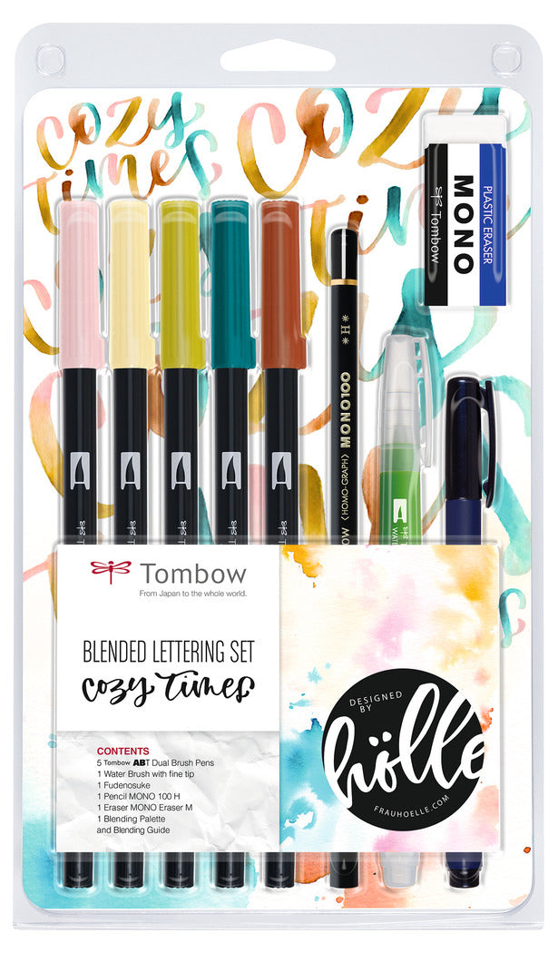Tombow Bastelset Blended Lettering Cozy Times – 5 ABT Dual Brush Pens, 10-teilig