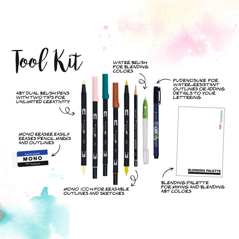 Tombow Bastelset Blended Lettering Cozy Times – 5 ABT Dual Brush Pens, 10-teilig