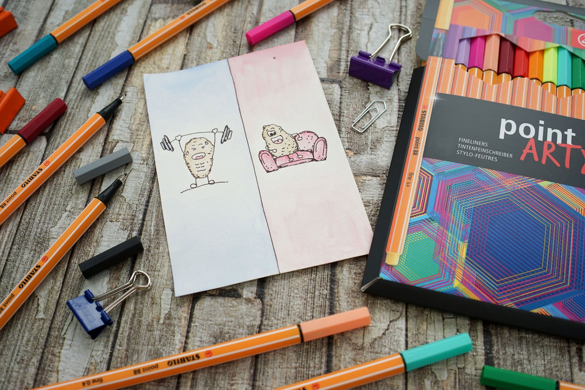 STABILO point 88 ARTY Fineliner Etui – 18 Stk., 0,4 mm, sortiert, Cap-Off