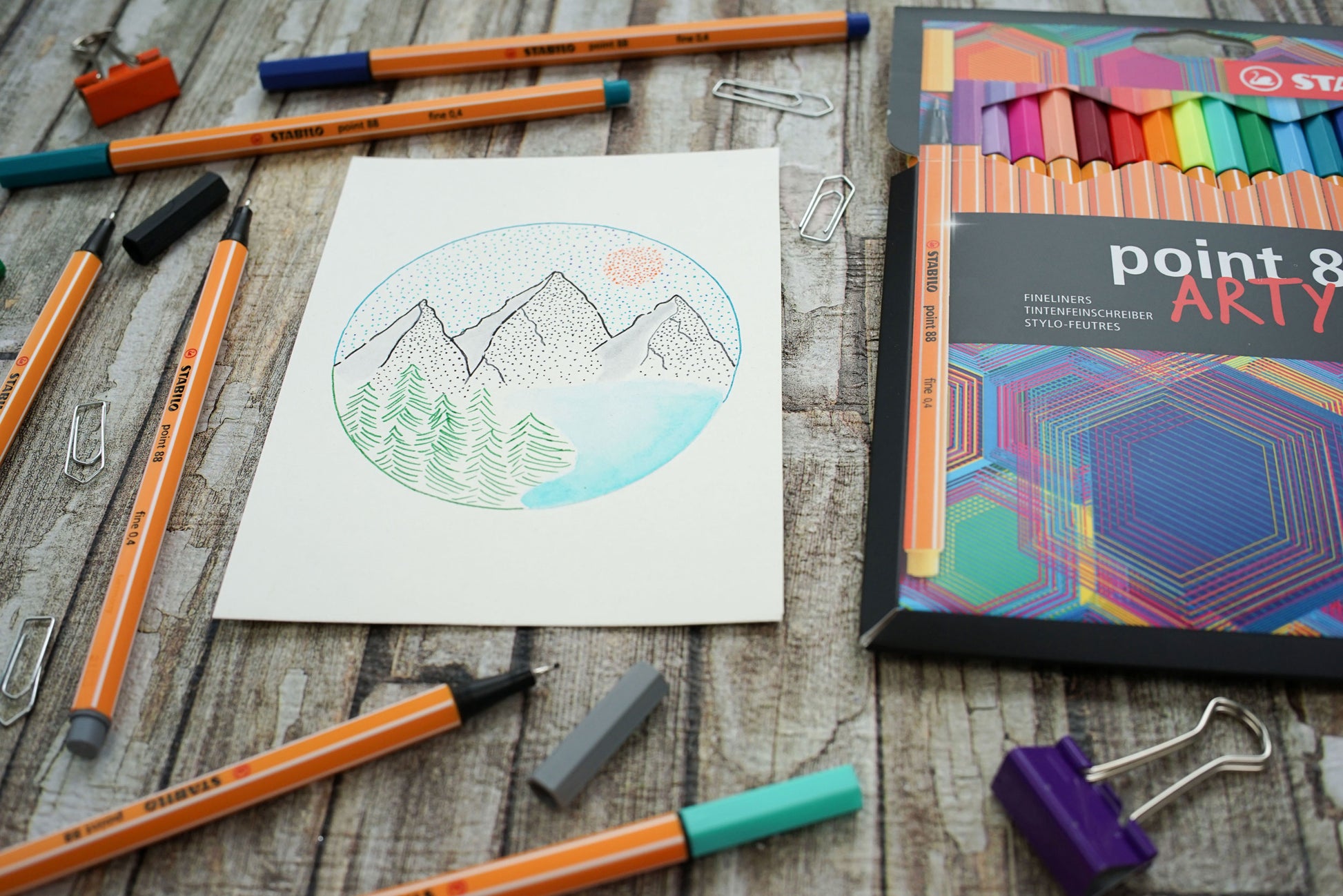 STABILO point 88 ARTY Fineliner Etui – 18 Stk., 0,4 mm, sortiert, Cap-Off