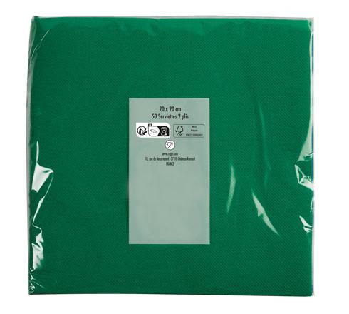 PRONAPPE Cocktail-Servietten – Grün – 20 × 20 cm, 2-lagig – 50 Stück