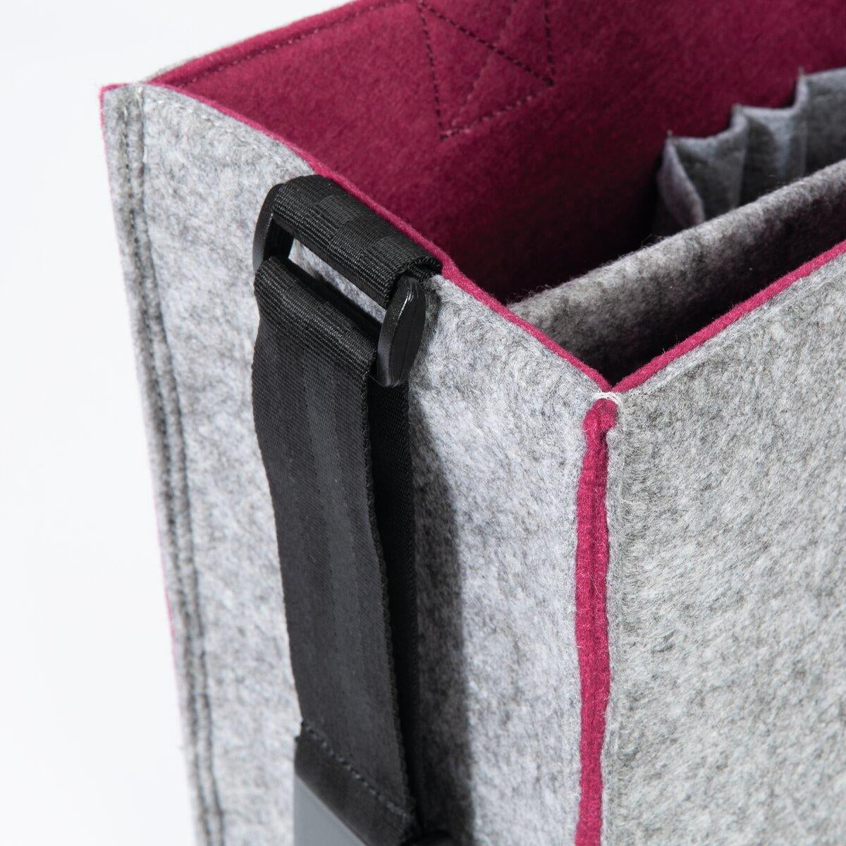 Sigel Tragetasche Desk Sharing Bag Bicolor M – 15 l, für Notebooks bis 15,4", rPET, grau/rot, 36 × 28 × 15 cm