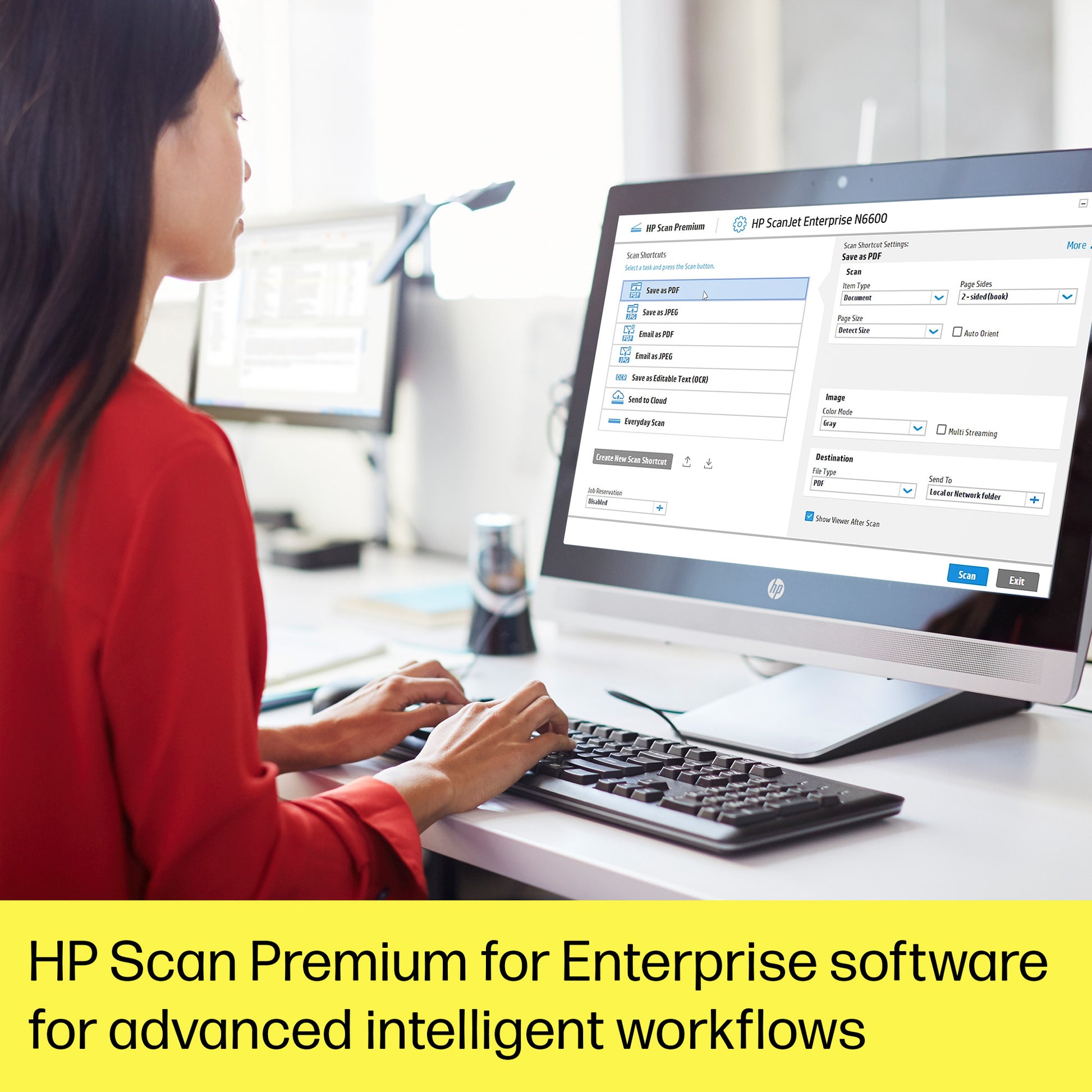 HP Scanjet Enterprise Flow N6600 – Flachbettscanner mit ADF, Legal, Duplex, 1200 dpi, ADF 100 Blatt