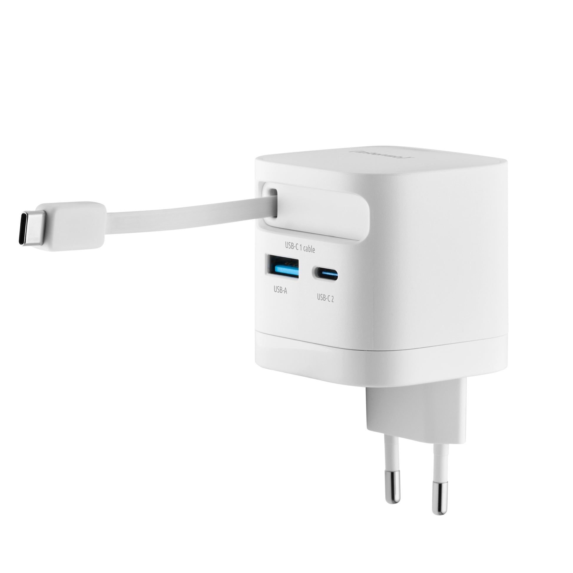 Intenso W65ACIC USB-Ladegerät 65 W – USB-C×2, USB-A×1 – PD 3.0, PPS, QC 4.0, GaN, EU-Stecker (Typ C)