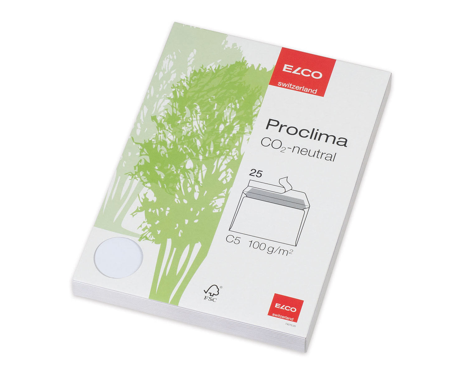 Elco Couvert C5 (229 × 162 mm), ohne Fenster, selbstklebend (Optifix), weiss, 100 g/m², Papier – 25 Stk.