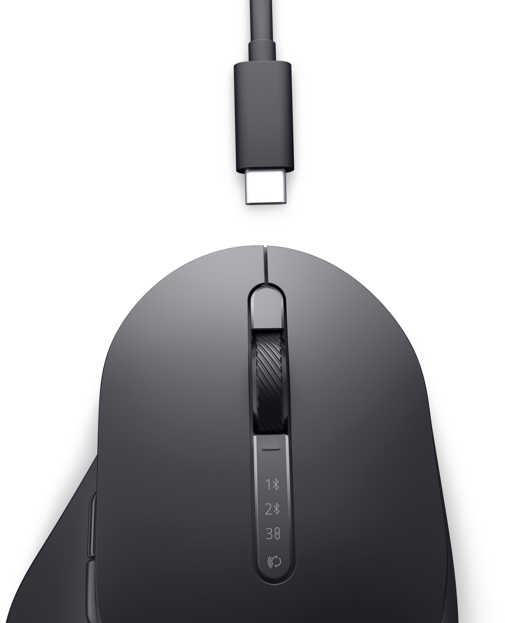 Dell MS900 Ergonomische Maus – kabellos, Bluetooth + 2,4 GHz, 7 Tasten, für Rechtshänder, Graphit