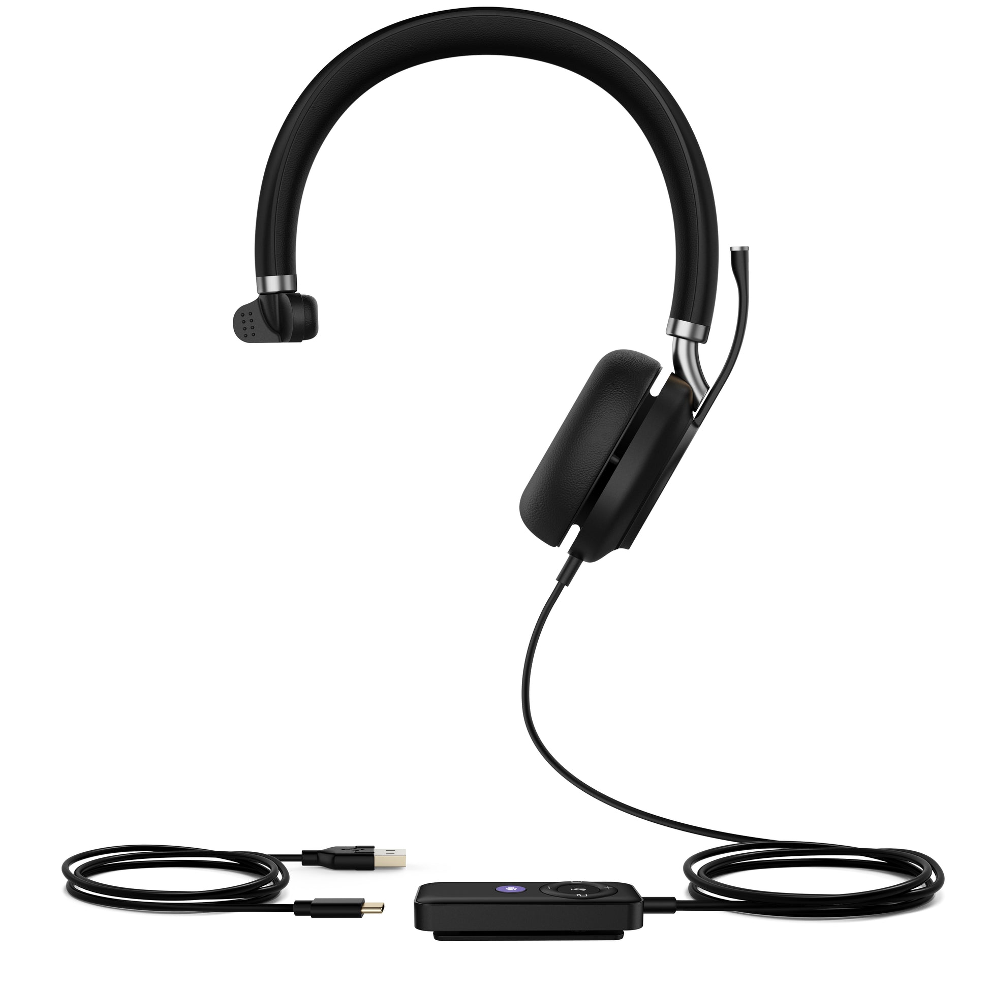 Yealink UH38 Mono – Mono Headset – USB‑A – für Microsoft Teams – schwarz