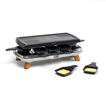 Tefal Raclette-Grill Gourmet RE610D – 8 Personen, Grill, 1350 W – Schwarz/Edelstahl