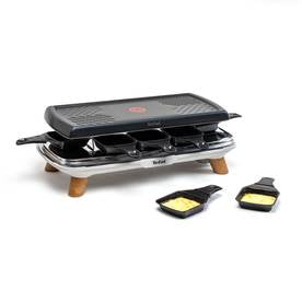 Tefal Raclette-Grill Gourmet RE610D – 8 Personen, Grill, 1350 W – Schwarz/Edelstahl