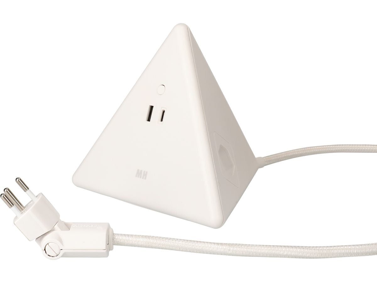 Max Hauri AG Max Hauri – Steckdosenleiste, 2× T13, 1× USB‑A, 1× USB‑C, 2,5 m, Stecker T12, weiss, ohne Schalter