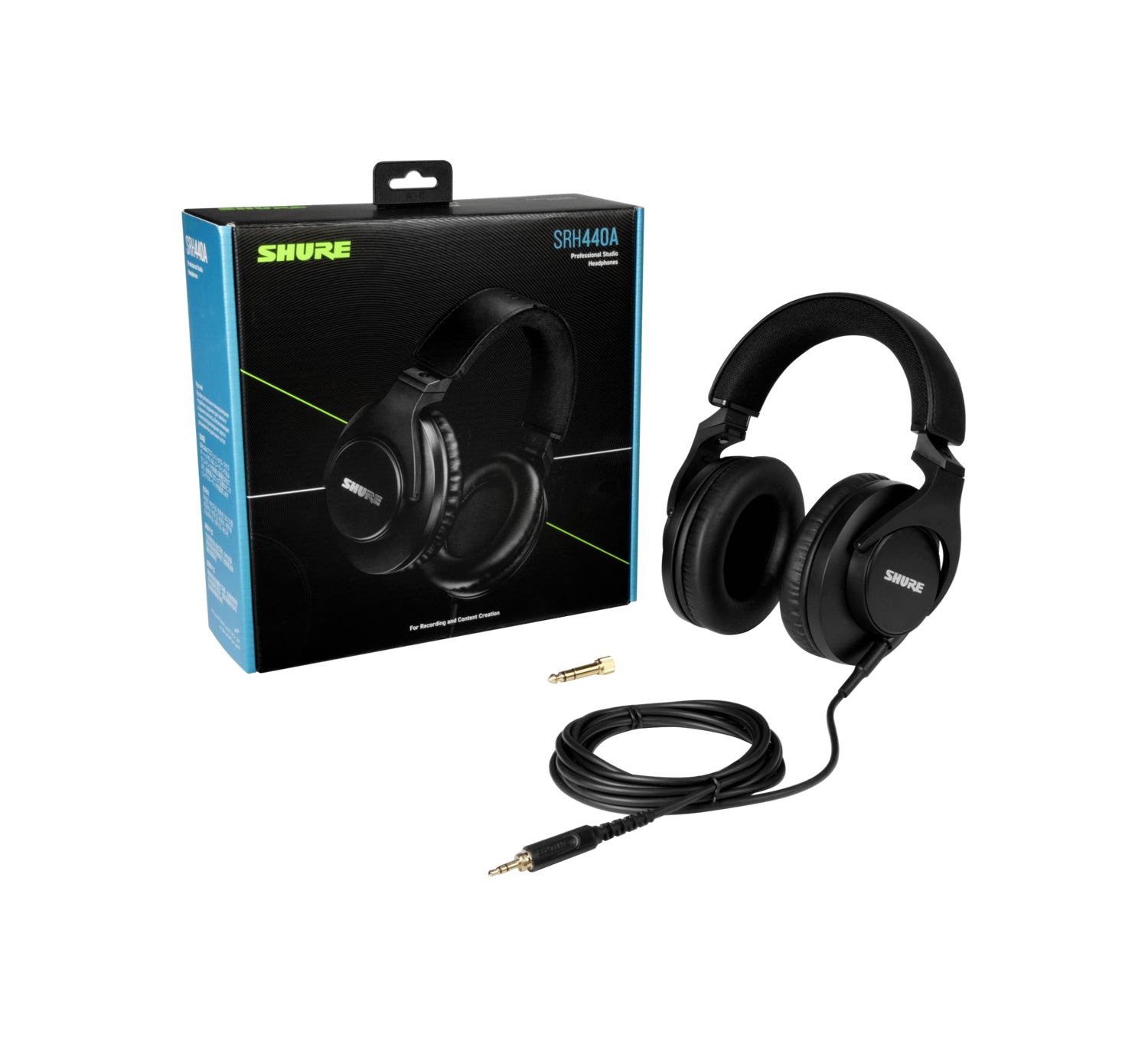 Shure SRH440 – Over-Ear Studiokopfhörer – 6,3 mm Klinke, geschlossen, 3 m, 40 Ω – Schwarz