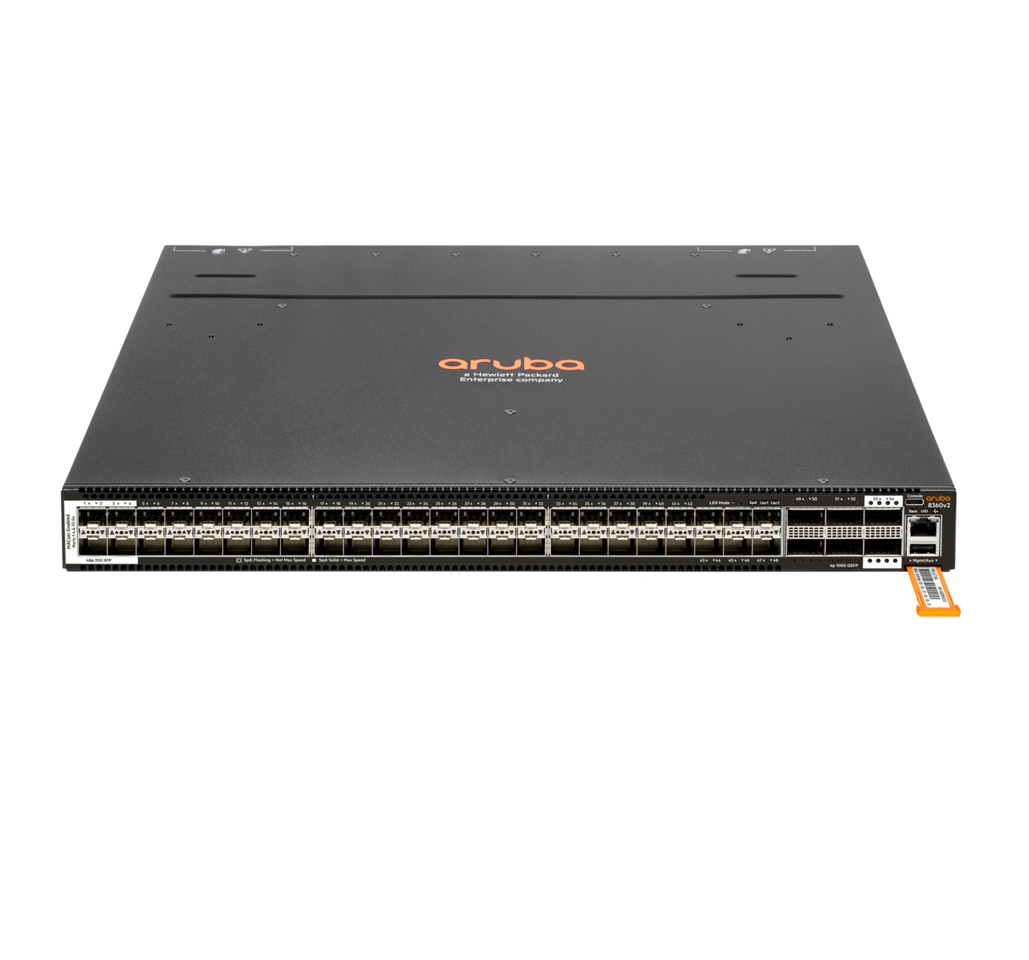 HPE Aruba Networking 8360-48Y6C v2 – Managed Switch – 48×SFP+, 6×QSFP+, L3, 1U