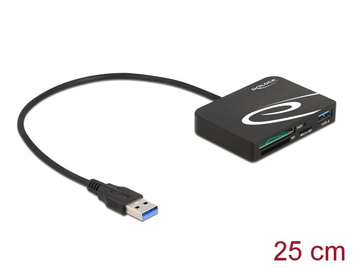 DeLOCK 91756 – Externer Kartenleser – für SD/SDHC/SDXC, microSD, XQD, MMC, USB-C (USB 3.0)
