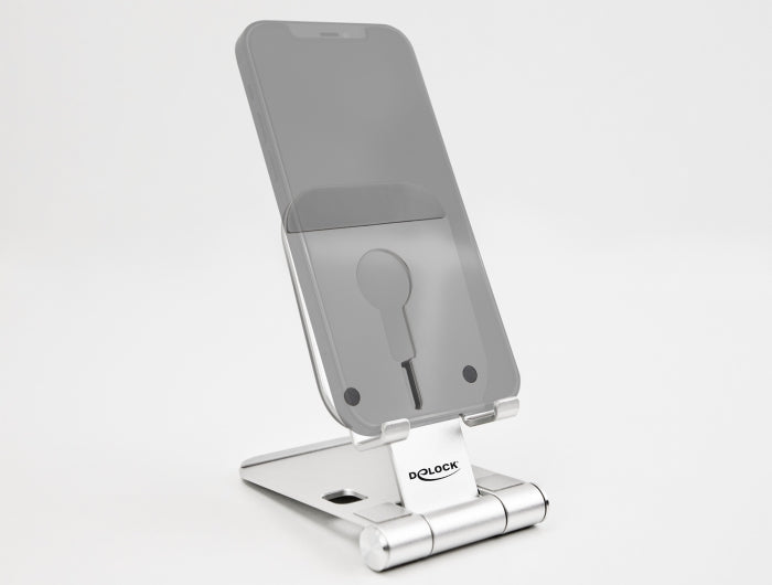 DeLOCK Tischständer, faltbar, für MagSafe – Silber, Aluminium