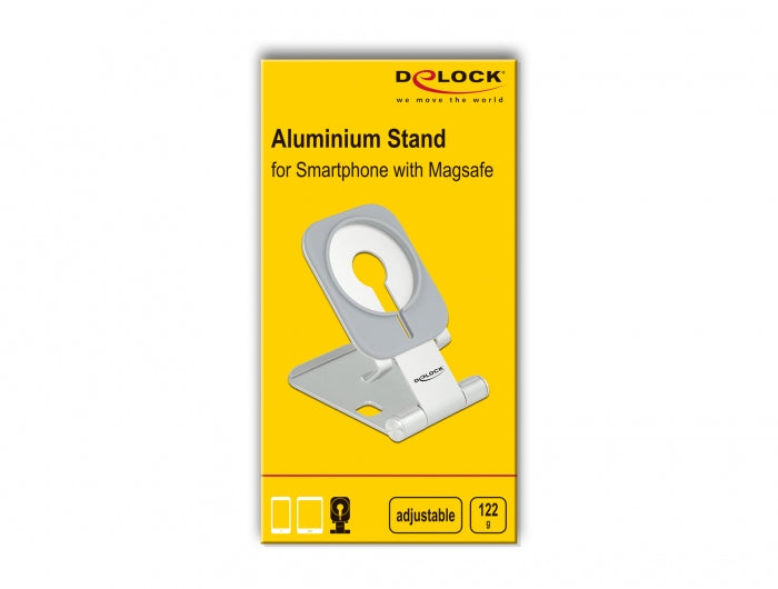 DeLOCK Tischständer, faltbar, für MagSafe – Silber, Aluminium
