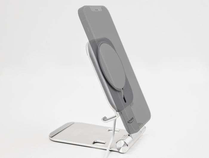 DeLOCK Tischständer, faltbar, für MagSafe – Silber, Aluminium