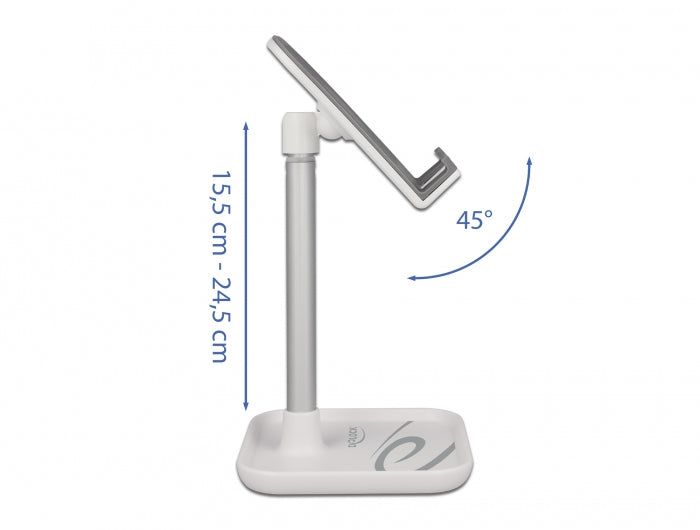 DELOCK Tablet-Ständer – für Geräte bis 12" – Silber