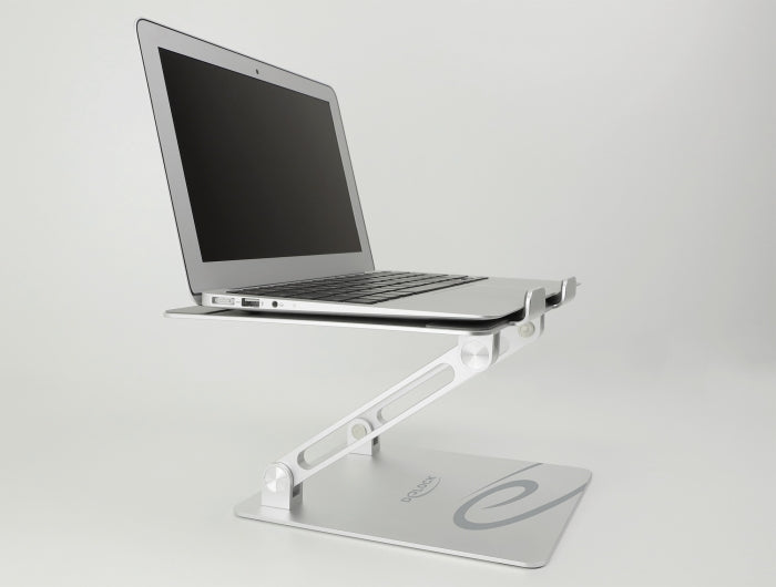 DeLOCK Laptop-Ständer – bis 15,6", höhenverstellbar, zusammenklappbar – Aluminium