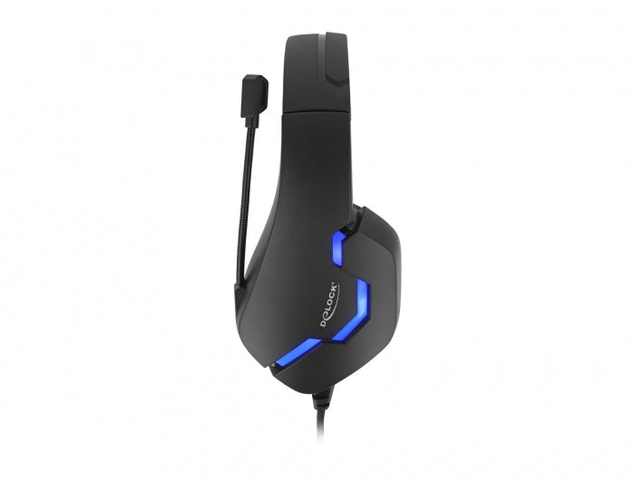 DeLOCK Gaming-Headset Over-Ear – 3,5 mm Klinke, mit Mikrofon (Stummschaltung) – Schwarz – für Xbox One