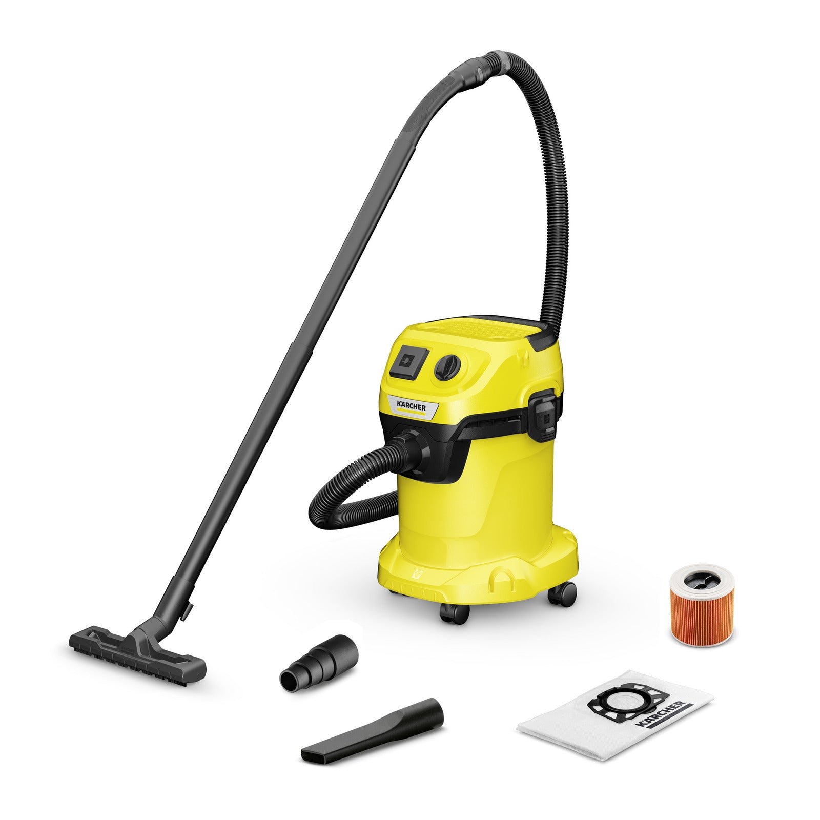 Kärcher Nass-/Trockensauger WD 3 P V-17/6/20 – 2-in-1, 1000 W, 17 l, Netzbetrieb