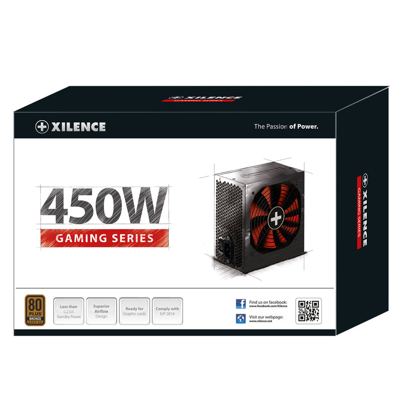 Xilence XP450R10 ATX-Netzteil 450 W 80 PLUS Bronze – nicht-modular, ATX 2.4