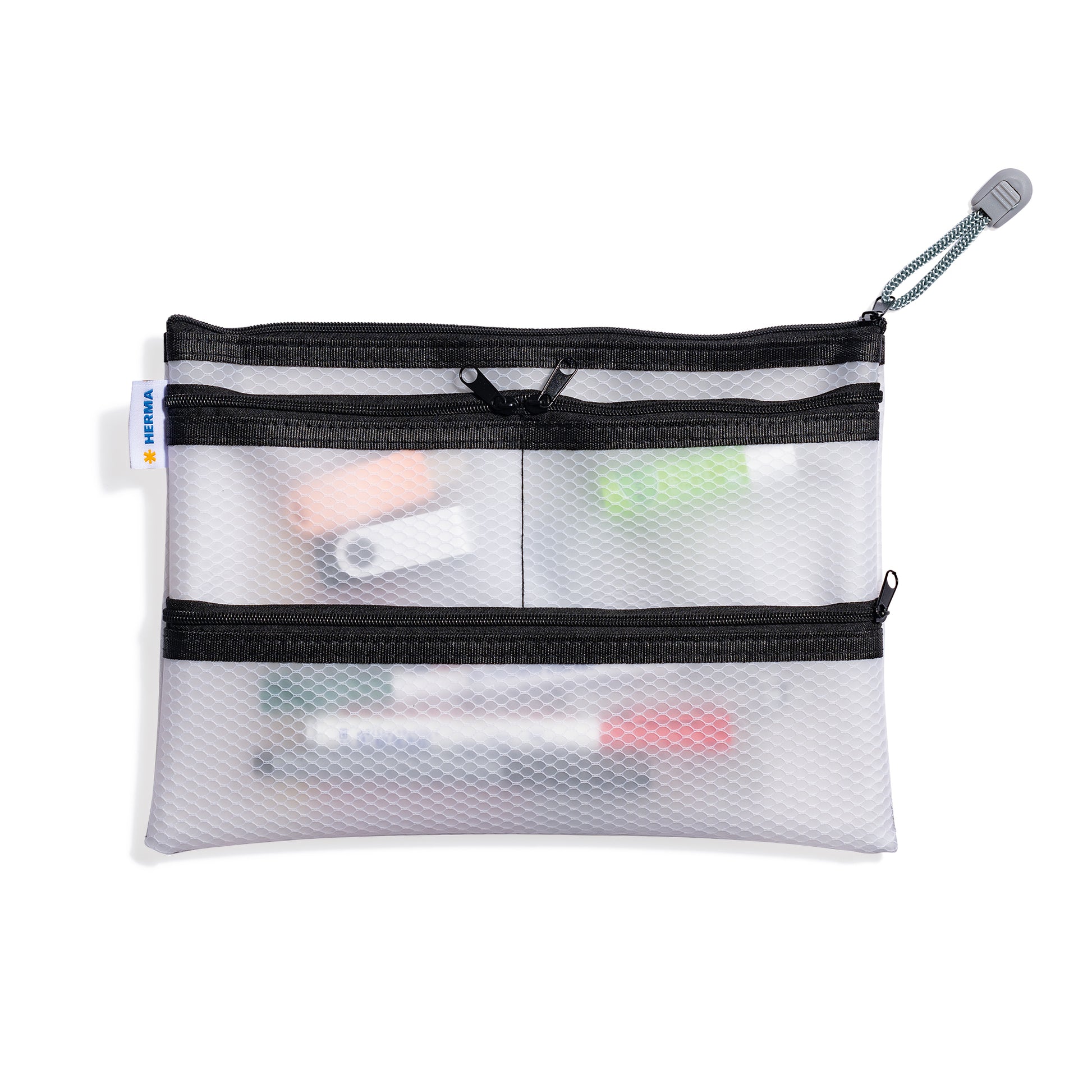 HERMA Reissverschlusstasche – 260 × 190 mm, Kunststoff, Schwarz – 1 Stück