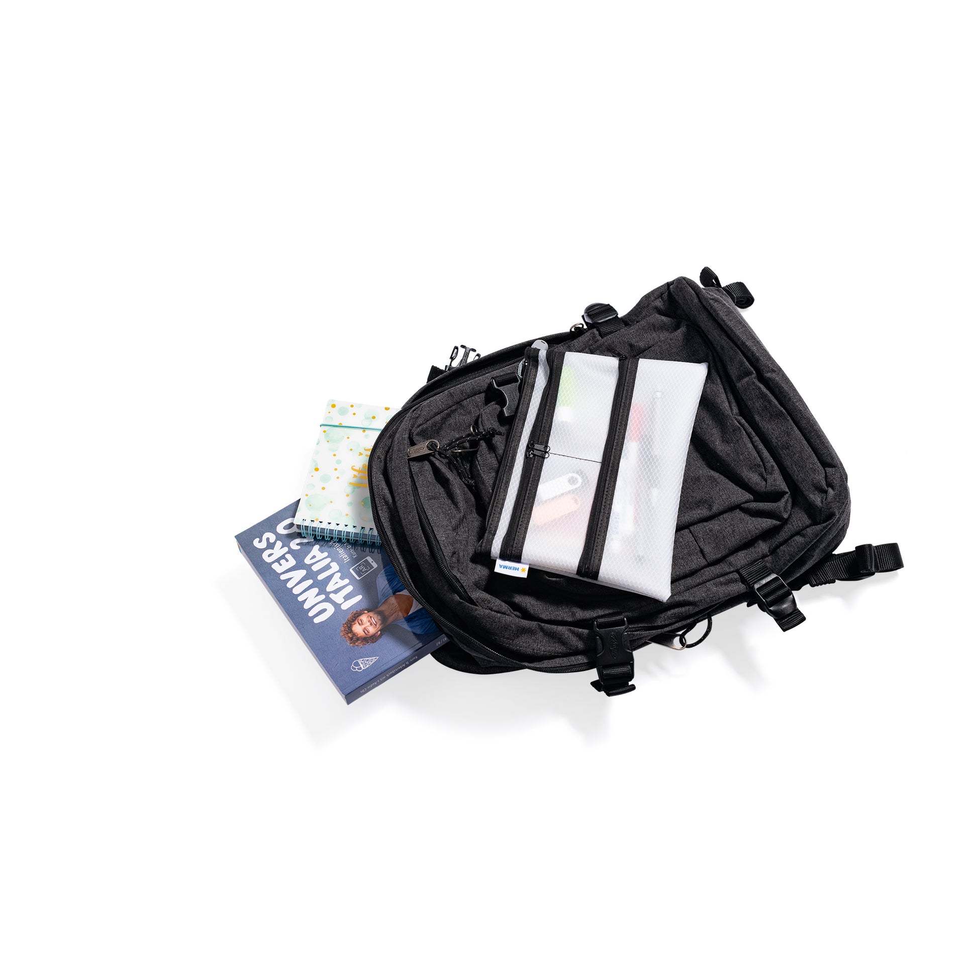 HERMA Reissverschlusstasche – 260 × 190 mm, Kunststoff, Schwarz – 1 Stück