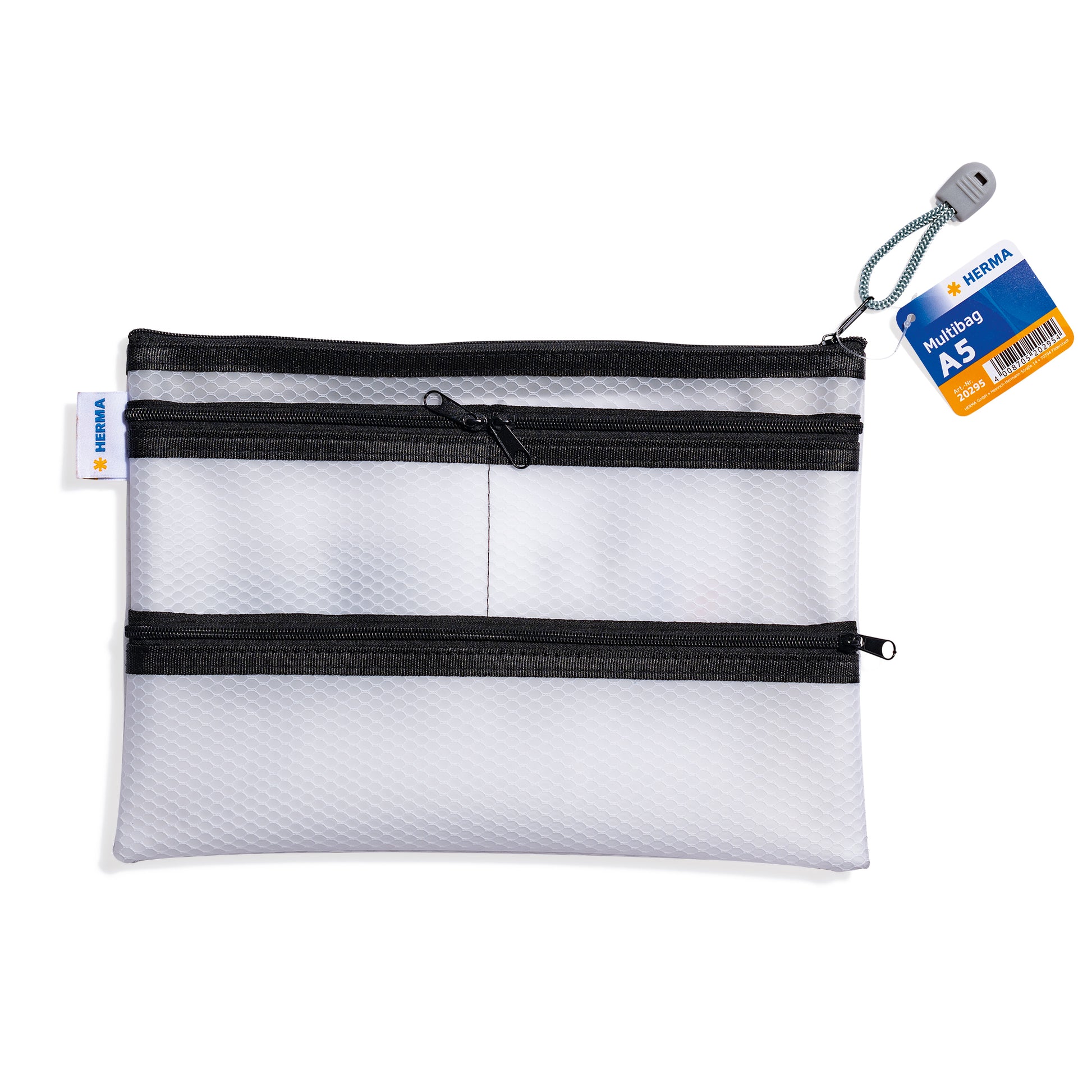 HERMA Reissverschlusstasche – 260 × 190 mm, Kunststoff, Schwarz – 1 Stück