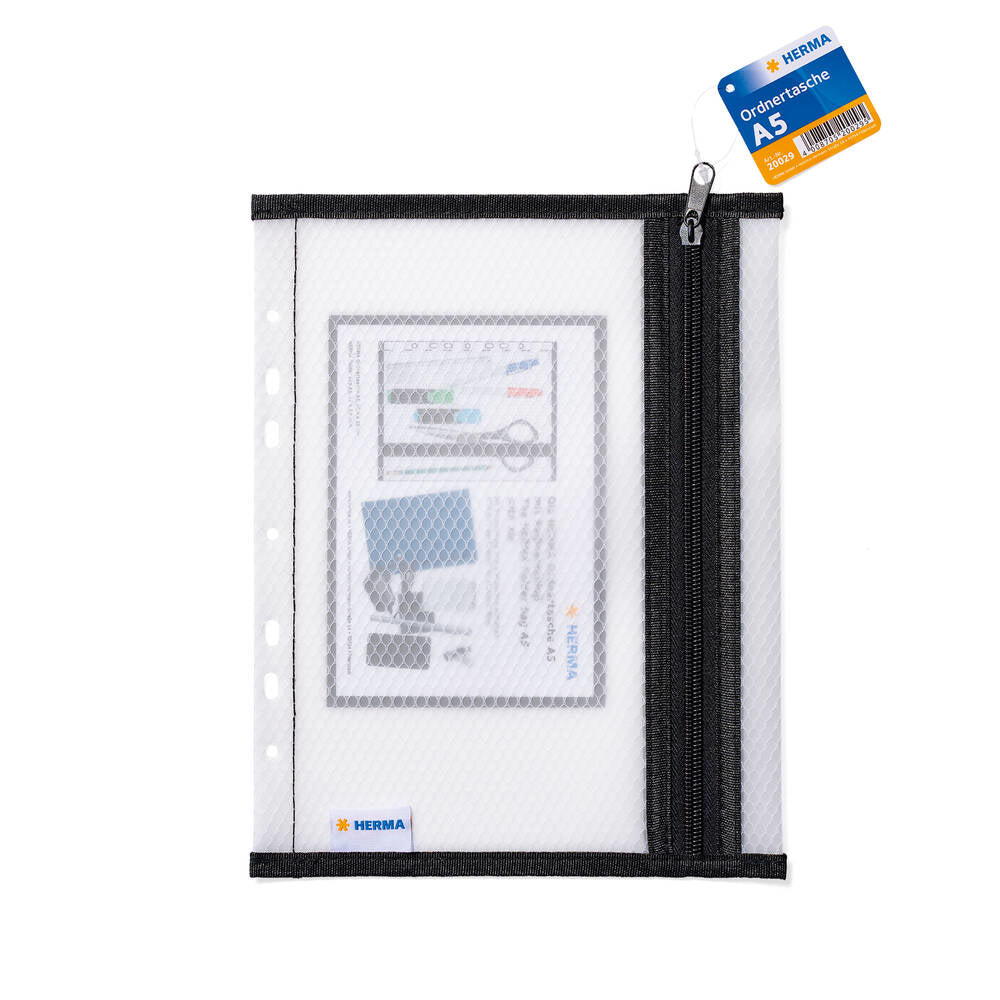 HERMA Sichtmappe A5 – transparent, Kunststoff, glänzend, 180 µm