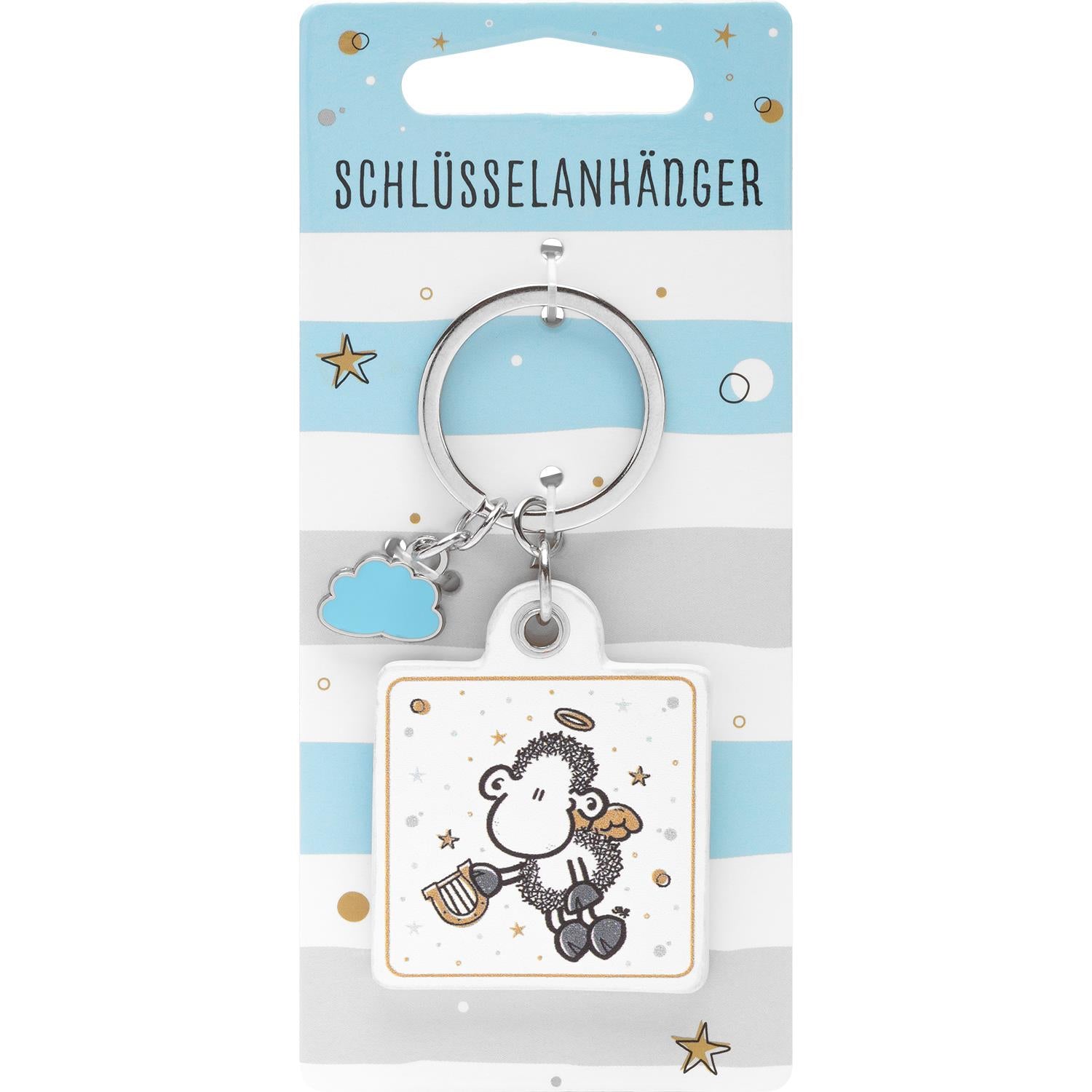 Sheepworld Schlüsselanhänger Schutzengel – mit Schlüsselring, Kunstleder/Metall, Mehrfarbig, 40 × 85 mm
