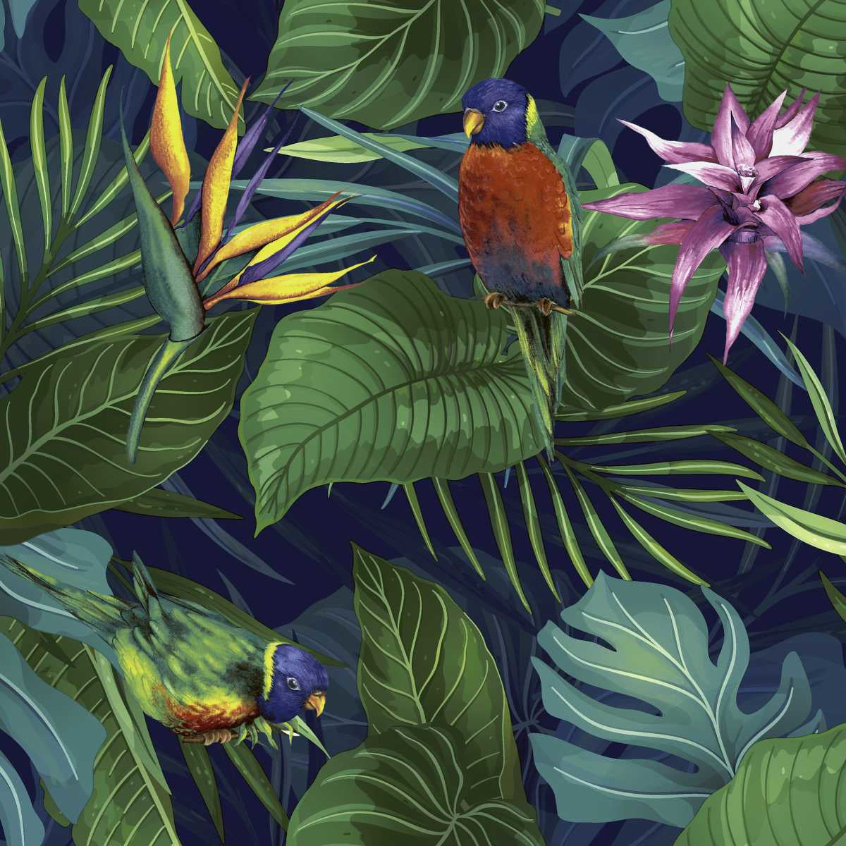 Paper + Design Servietten Jungle Paraiso – mehrfarbig – 33 × 33 cm, 3-lagig – 20 Stück