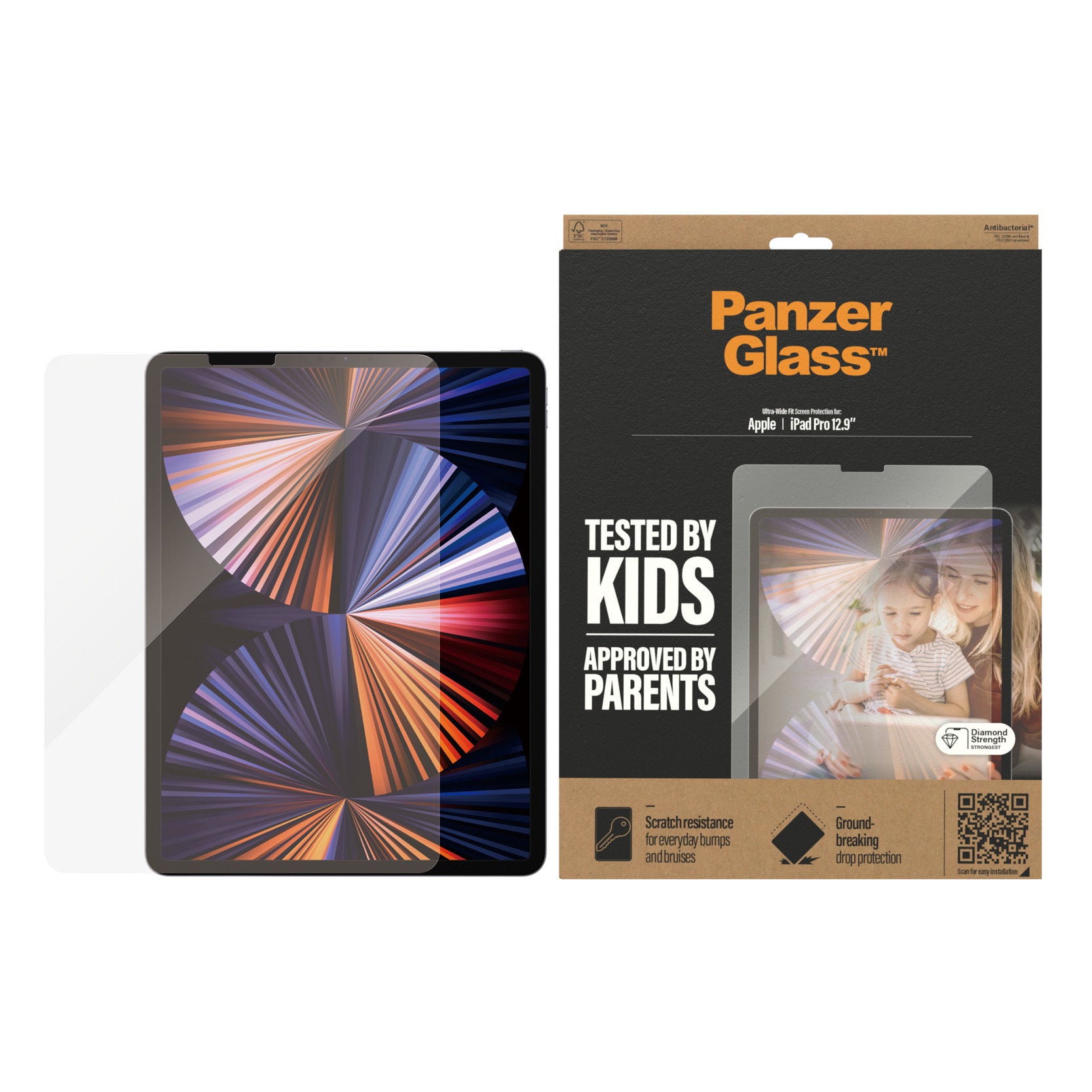 PanzerGlass Panzerglas für iPad Pro 12,9" (5. Gen.) – Kratzresistent, Anti-Fingerprint